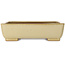Maceta rectangular para bonsái de color blanquecino de Seizan (Reihou, Kataoka Katsushi, maestro del horno Seizan) - 257 x 198 x 70 mm