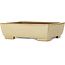 Rectangular off-white bonsai pot by Seizan (Reihou, Kataoka Katsushi, master Seizan kiln) - 257 x 198 x 70 mm