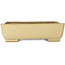 Maceta rectangular para bonsái de color blanquecino de Seizan (Reihou, Kataoka Katsushi, maestro del horno Seizan) - 257 x 198 x 70 mm