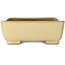 Pot à bonsaï rectangulaire blanc cassé par Seizan (Reihou, Kataoka Katsushi, maître four Seizan) - 257 x 198 x 70 mm