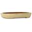 Ovale gebroken witte bonsaipot van Seizan (Reihou, Kataoka Katsushi, meester Seizan oven) - 355 x 250 x 52 mm