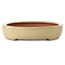 Oval off-white bonsai pot by Seizan (Reihou, Kataoka Katsushi, master Seizan kiln) - 355 x 250 x 52 mm