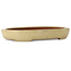 Oval off-white bonsai pot by Seizan (Reihou, Kataoka Katsushi, master Seizan kiln) - 355 x 250 x 52 mm