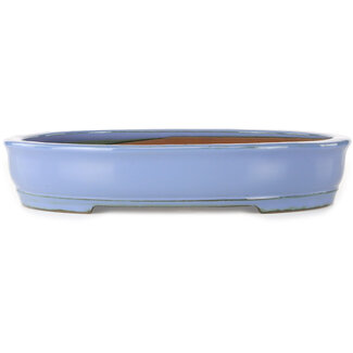 Ito(u)en 355 mm oval blue bonsai pot by Itouen, Japan