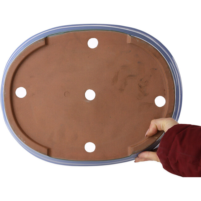 Ovale blauwe bonsaipot van Itouen - 355 x 280 x 67 mm