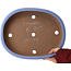Oval blue bonsai pot by Itouen - 355 x 280 x 67 mm
