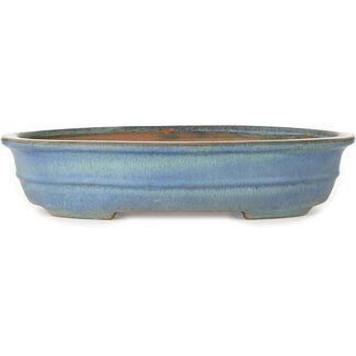  Yamafusa - Takehiko Koie Pot à bonsaï ovale bleu de 410 mm par Yamafusa, Tokoname, Japon