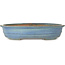 Oval blue bonsai pot by Yamafusa - 410 x 325 x 90 mm