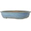 Oval blue bonsai pot by Yamafusa - 410 x 325 x 90 mm