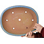 Oval blue bonsai pot by Yamafusa - 410 x 325 x 90 mm