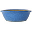 Vaso bonsai rotondo blu di Seizan (Reihou, Kataoka Katsushi, forno del maestro Seizan) - 420 x 420 x 135 mm