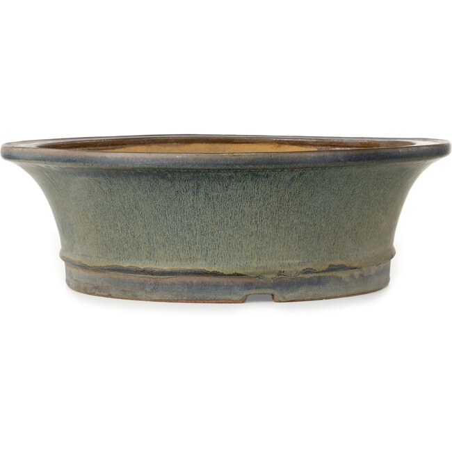 Ronde blauwe bonsaipot van Hattori - 423 x 423 x 137 mm