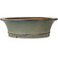 Round blue bonsai pot by Hattori - 423 x 423 x 137 mm
