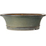 Round blue bonsai pot by Hattori - 423 x 423 x 137 mm