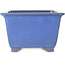 Quadratischer blauer Bonsaitopf von Terahata Satomi Mazan – 225 x 225 x 140 mm