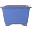 Square blue bonsai pot by Terahata Satomi Mazan - 225 x 225 x 140 mm