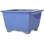 Vaso bonsai quadrato blu di Terahata Satomi Mazan - 225 x 225 x 140 mm