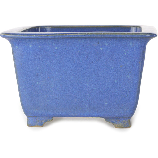 Vaso bonsai quadrato blu di Terahata Satomi Mazan - 225 x 225 x 140 mm