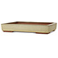 Rectangular beige bonsai pot by Eime Yozan - 315 x 215 x 52 mm