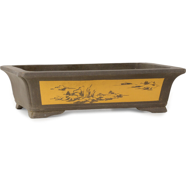 Rechteckiger, unglasierter Bonsai-Topf – 489 x 332 x 130 mm