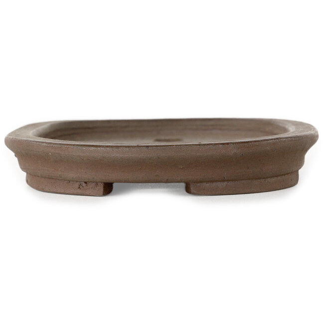 Maceta ovalada sin esmaltar para bonsái de Shouzan - 142 x 99 x 16 mm