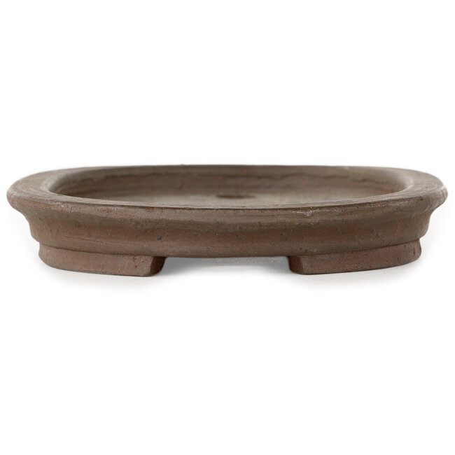 Pot à bonsaï ovale non émaillé de Shouzan - 142 x 99 x 16 mm