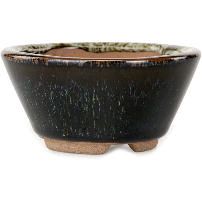 Runder brauner Bonsai-Topf von Koishiwara – 100 x 100 x 53 mm