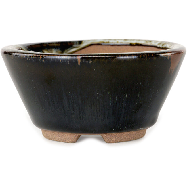 Pot à bonsaï rond marron de Koishiwara - 100 x 100 x 53 mm