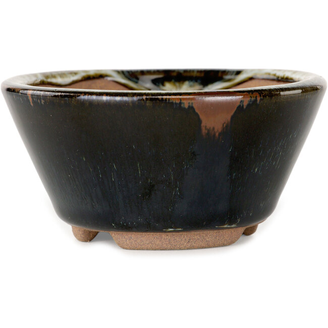 Runder brauner Bonsai-Topf von Koishiwara – 100 x 100 x 53 mm