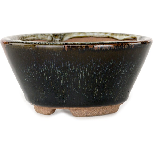 Pot à bonsaï rond marron de Koishiwara - 100 x 100 x 53 mm