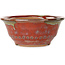 Round red bonsai pot by Koishiwara - 122 x 122 x 55 mm