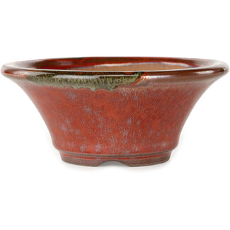 Koishiwara Pot à bonsaï rond rouge de 127 mm de diamètre, de la marque Koishiwara (Japon).