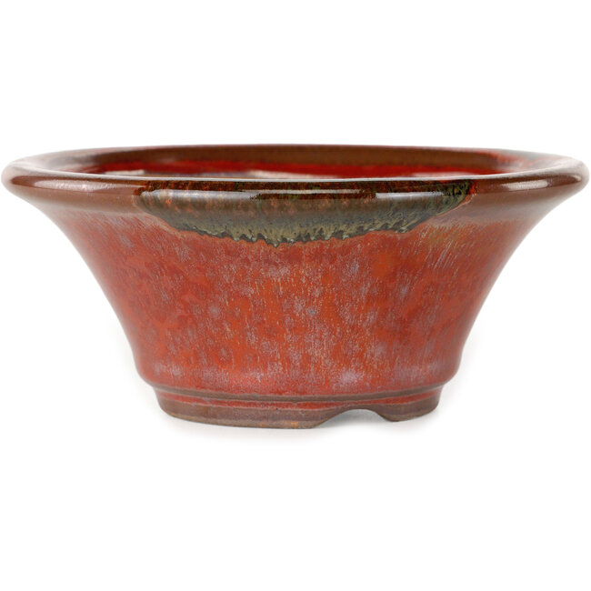 Runder roter Bonsai-Topf von Koishiwara – 127 x 127 x 55 mm