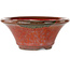 Round red bonsai pot by Koishiwara - 127 x 127 x 55 mm