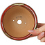 Ronde rode bonsaipot van Koishiwara - 122 x 122 x 55 mm