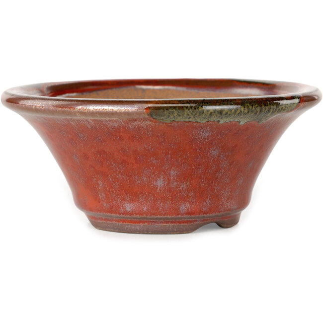 Pot rond rouge pour bonsaï de Koishiwara - 127 x 127 x 55 mm
