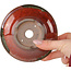 Ronde rode bonsaipot van Koishiwara - 127 x 127 x 55 mm