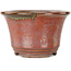 Vaso bonsai rotondo rosso di Koishiwara - 118 x 118 x 76 mm