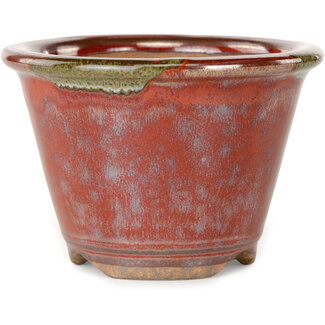 Koishiwara Pot à bonsaï rond rouge de 103 mm de diamètre, de la marque Koishiwara (Japon).