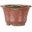 Round red bonsai pot by Koishiwara - 118 x 118 x 76 mm