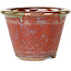 Pot rond rouge pour bonsaï de Koishiwara - 103 x 103 x 73 mm