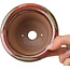 Round red bonsai pot by Koishiwara - 118 x 118 x 76 mm