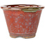 Pot rond rouge pour bonsaï de Koishiwara - 103 x 103 x 73 mm