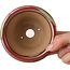 Pot rond rouge pour bonsaï de Koishiwara - 103 x 103 x 73 mm