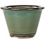Round green bonsai pot by Koishiwara - 103 x 103 x 73 mm