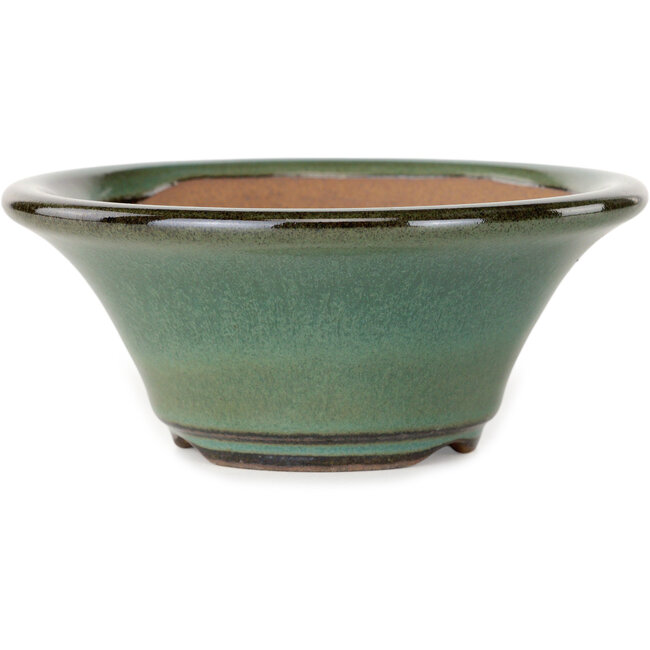 Pot rond vert pour bonsaï de Koishiwara - 127 x 127 x 55 mm