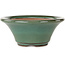 Round green bonsai pot by Koishiwara - 127 x 127 x 55 mm