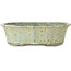 Lotus white with brown dots bonsai pot by Tosui - 250 x 195 x 73 mm