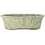 Pot à bonsaï Lotus blanc à pois bruns de Tosui - 250 x 195 x 73 mm