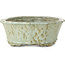 Lotus witte bonsai pot met bruine stippen van Tosui - 250 x 195 x 73 mm